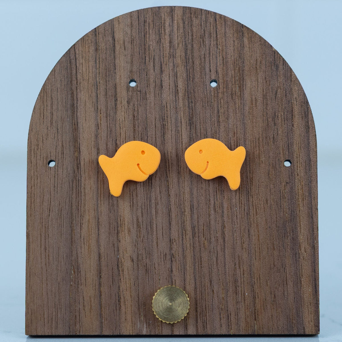 Smiling Fish Studs - handmade polymer clay earrings