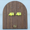 School Bus Studs - handmade polymer clay earrings