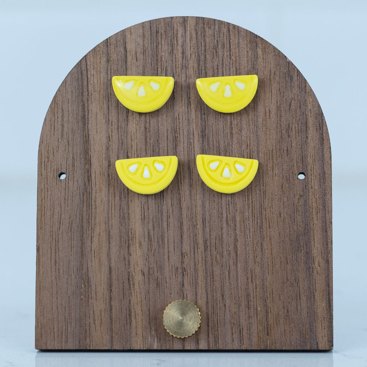 Lemon Slice Studs - handmade polymer clay earrings