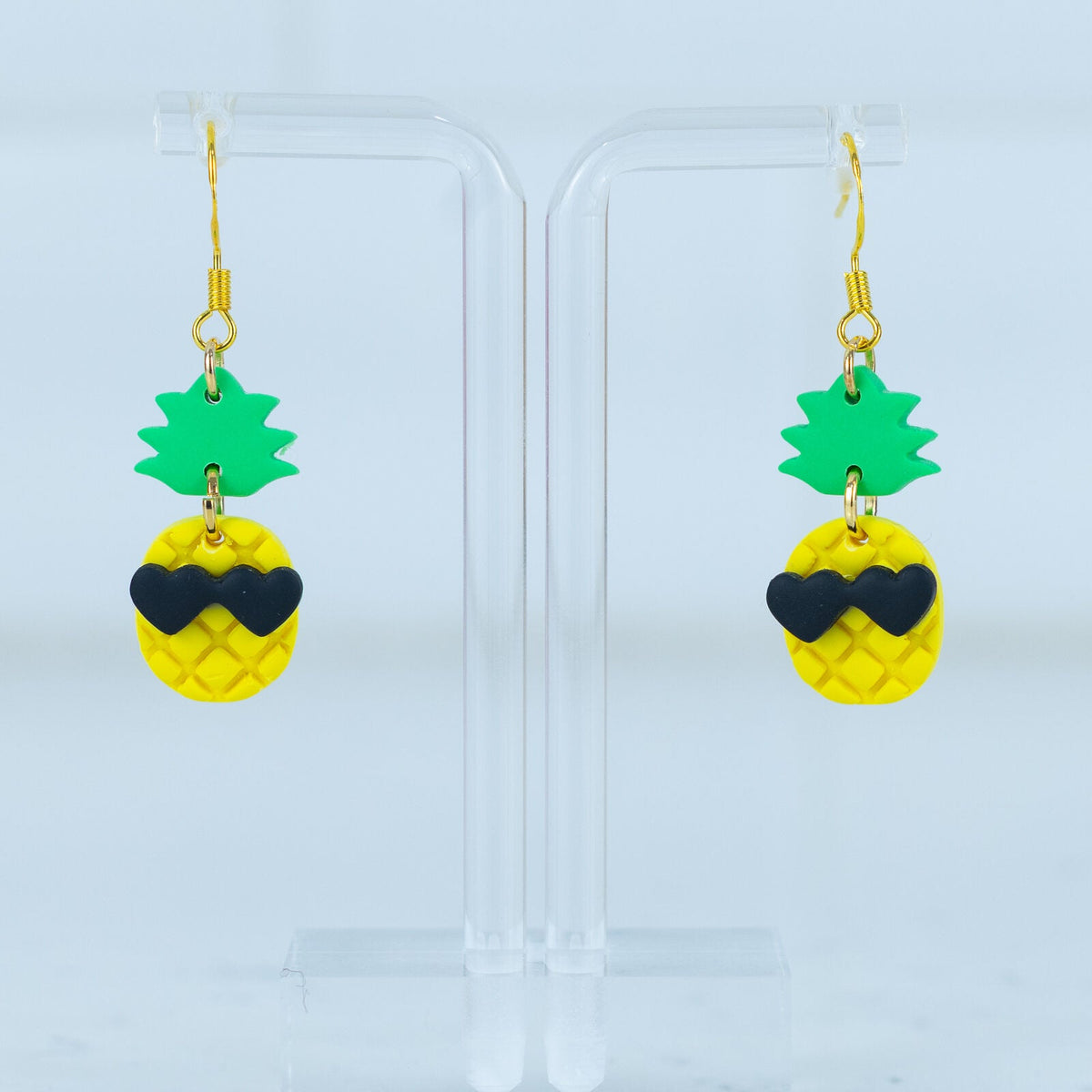 Pineapple Sunglasses Hook Dangles - handmade polymer clay earrings