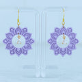 Lavender Mandala Hook Dangles - handmade polymer clay earrings