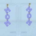 Mom Letter Statement Dangles - handmade polymer clay earrings
