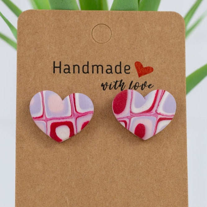 Mosaic Heart Studs