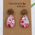 Mosaic Wood Teardrop Dangles Small