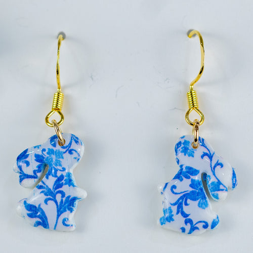 Blue Floral Bunny Hooks