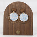 Blue Floral Circle Hoop Dangles