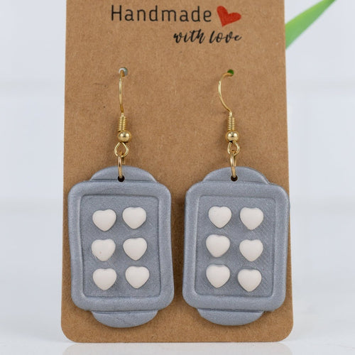 Heart Cookie Cutter Dangles - White
