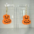 Stacked Jack-o'-Lantern Dangles - handmade polymer clay earrings