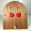 Red Maple Leaf Studs - handmade polymer clay earrings