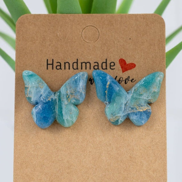 Ocean Marble Butterfly Studs