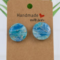 Ocean Marble Circle Studs
