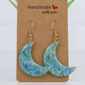 Ocean Marble Moon Dangles