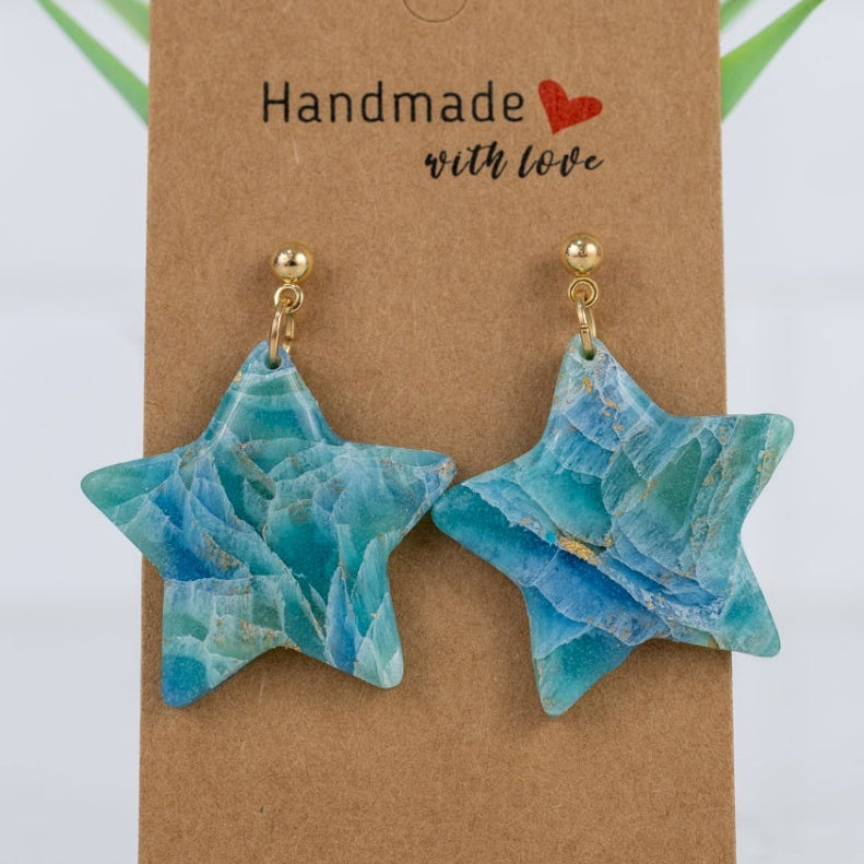 Ocean Marble Star Dangles