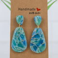 Ocean Marble Double Teardrop Dangles