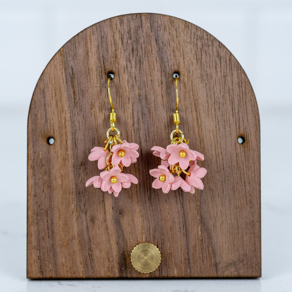 Pink Flower Cluster Dangles