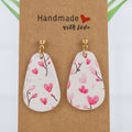 Pink Heart Branch Teardrop Dangles