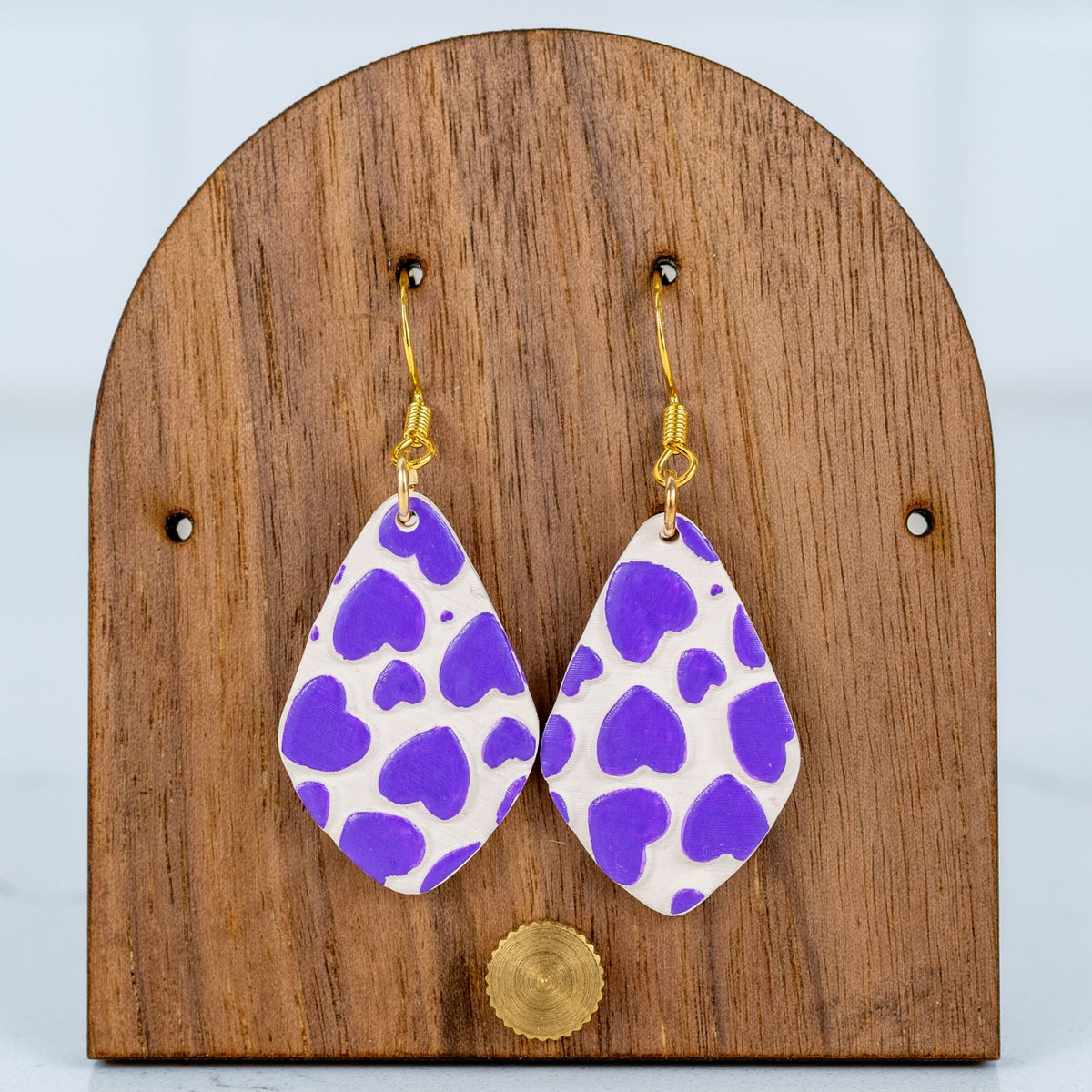 Purple Heart Diamond Dangles