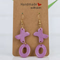 Purple XO Dangles - handmade polymer clay earrings