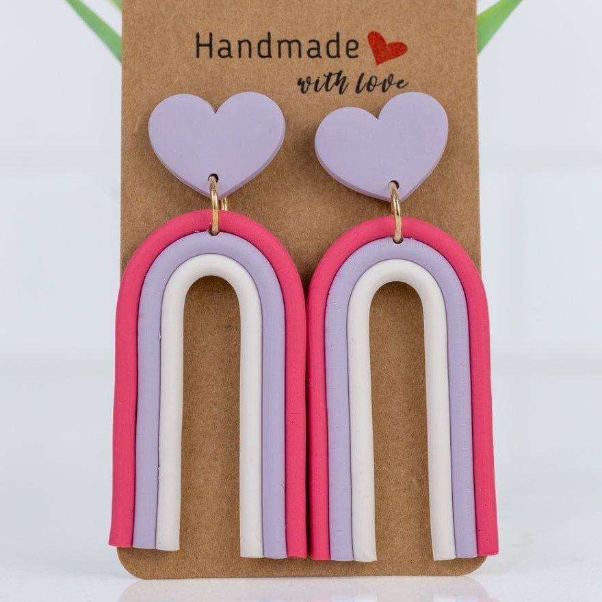 Rainbow Heart Arch Dangles