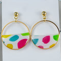 Stained Glass Circle Hoop Dangles