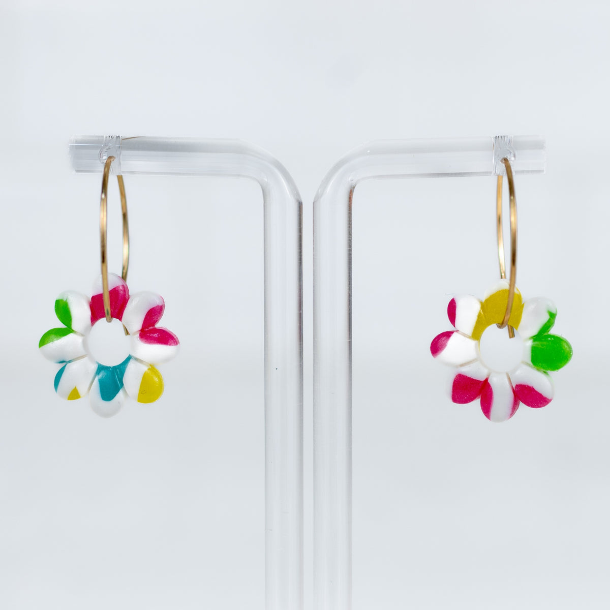 Stained Glass Flower Hoops