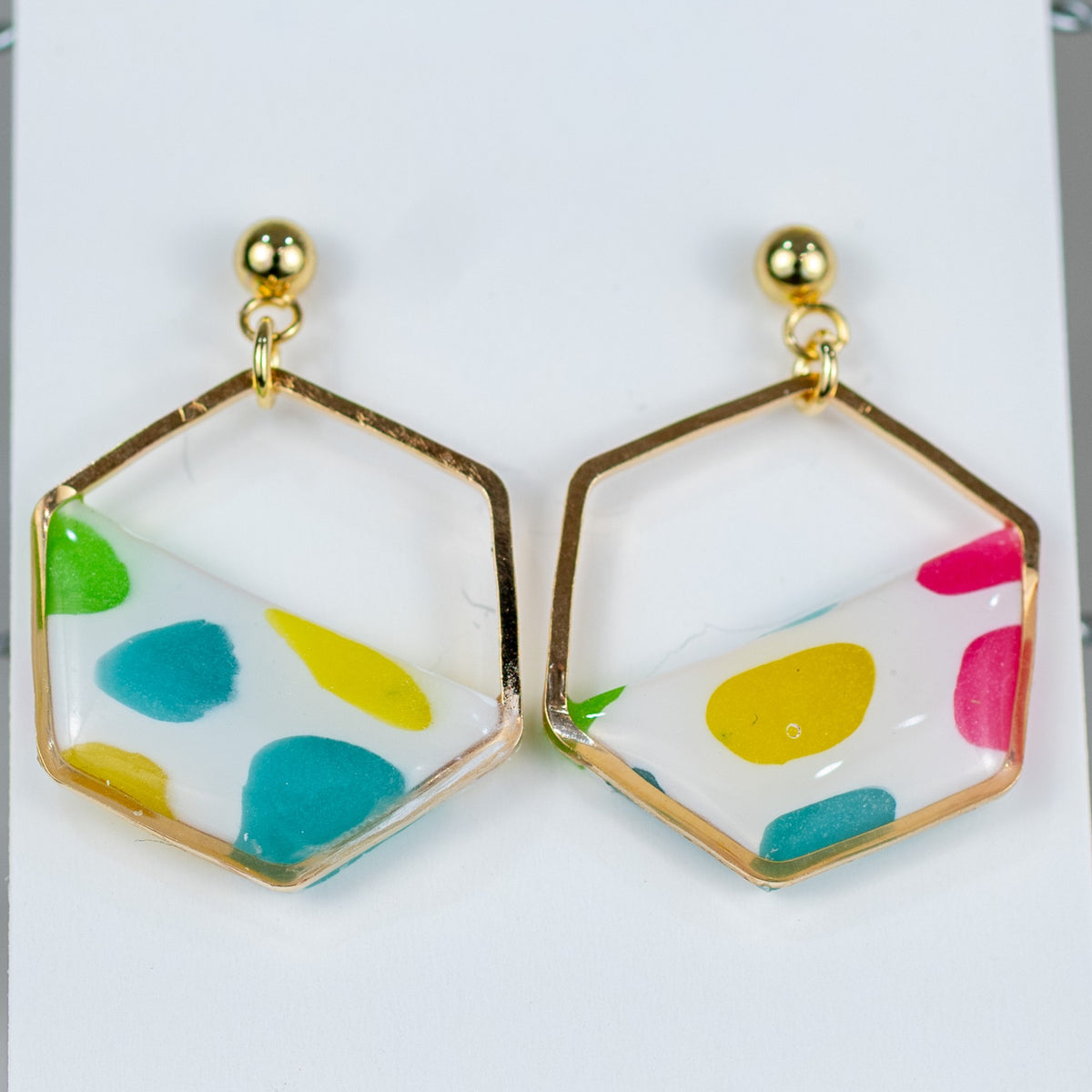 Stained Glass Hexagon Dangles
