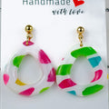 Stained Glass Teardrop Cutout Dangles