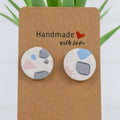 Terrazzo Circle Studs - handmade polymer clay earrings